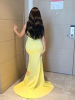 فستان سهرة كريب ناعم ستايل تب مميز