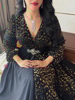 فستان طويل مشجر برنت نمري مزين بكريستال