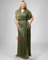 فستان سهرة نسائي بحبال عالخصر مزينة بالكريستال