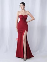 فستان سهرة كريب ناعم ستايل تب مميز