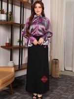 بلوزة نسائية مشجرة هاينك مزينة بورود ستايل اكمام ط...