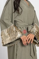 فستان ناعم طويل اكمام طويلة واسعة سبايكي