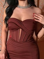 فستان سهرة كريب ناعم ستايل تب مميز