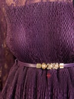 فستان دانتيل ناعم ستريتش برسومات مميزة و اكمام وشا...