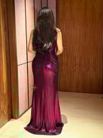 فستان سهرة طويل لامع ستايل توب