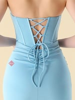 فستان سهرة كريب ناعم كورسيه ستايل تب مميز