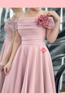 فستان الاميرات بقماش الكريب الطبي ستايل أوف شولدر