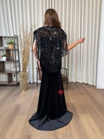 شال سهره ترتر مطرز مزين بالهدب