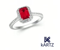 بوكس كارتز ورد الليليوم صناعي مع خاتم فضه عيار 925