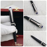 قلم كارتير باشا فرار اسود لماع فص ازرق كلاسيك
