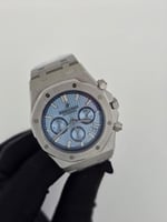 ساعه ادمرس بيجيت فضي مع مينا سماوي