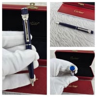 قلم كارتير بانثر كحلي سادة مع فص ازرق - ماي وتش