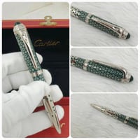 قلم كارتير باشا فر ار فضي مع زيتي نقش فص زيتي كلاس...