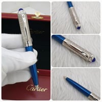 قلم كارتير باشا فرار ازرق مع فضي فص ازرق نقش اسلام...
