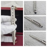 قلم كارتير باشا فضي نقش اسلامي فص اسود