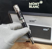 قلم مونت بلانك اليزابيث فضي مع اسود - كوكسات