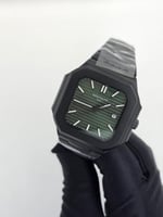 ساعه باتك فلب مربع اسود مع مينا زيتي