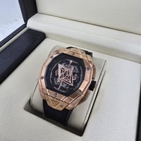 ساعه هوبلت سانج بلو نحاسي