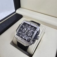 ساعه هبلت اسبورت رجالي اسود مع فضي كامل