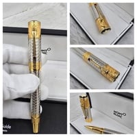 قلم مونت بلانك اليزابيث فضي مع ذهبي - كوكسات