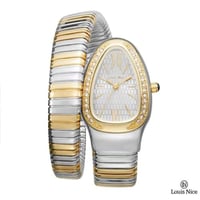 ساعة نسائية لفة باللون الفضي والذهبي