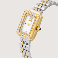 ساعة نسائية ستيل باللون الفضي والذهبي