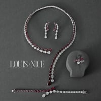 طقم زركون فضي متعدد الالوان بدقة الألماس