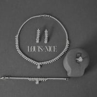 طقم زركون فضي