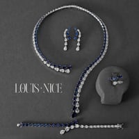 طقم زركون فضي متعدد الالوان بدقة الألماس