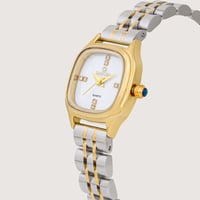 ساعة نسائية ستيل باللون الفضي والذهبي