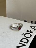 خاتم باندورا أحمر فضة S925