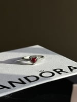 خاتم باندورا أحمر فضة S925