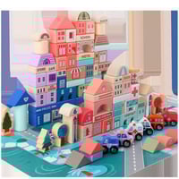 115 قطعة مكعبات بناء المدينة الخشبية