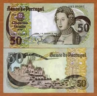 البرتغال فئة 50 إسكودو اباوت أنسر إصدار الثمانينات