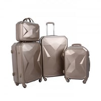 مورانو طقم شنط سفر فايبر متكامل من 4 قطع هندسي ذهب...