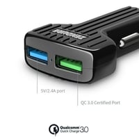 شاحن سيارة زندور بمنفذين يدعم تقنية الشحن السريع ك...