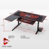 كرسي قيمنق مع طاولة قيمنق زاوية لون ازرق بأسود