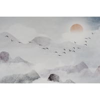 لوحة مودرن بإطارخشبي أسود