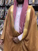 بشت رجالي رسمي لون زعفراني قماش كوري قصب فرنسي درج...