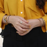 خاتم صدف ناعم مع زركون