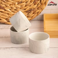 صينية تقديم خشب مستطيل مع بوادي ماربل 3 قطع