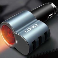 شاحن سيارة 5.1 امبير - ثلاث مخارج USB وولاعة وسلك...