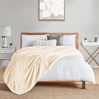 بطانية خفيفة 230*200سم ناعمة فاخرة لون سكري مقاس م...