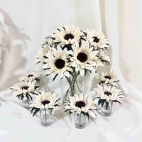 طقم فازة ورد دوار الشمس مخمل