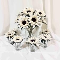 طقم فازة ورد دوار الشمس مخمل