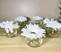 فازات زجاج دائري ورد بابونج