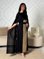 جلابية "سواريه" الملكية تصميم كاب بتطريز ذهبي كثيف