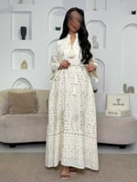 جلابية مطرّزة فاخرة مع رباط خصر