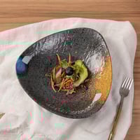 صحن تقديم ميلامين ملون بيضاوي 24.5 سم