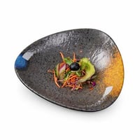 صحن تقديم ميلامين ملون بيضاوي 24.5 سم